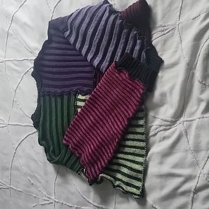 Colorful striped crop sweater